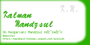 kalman mandzsul business card